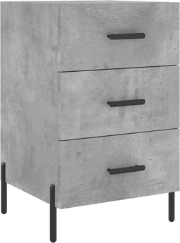vidaXL - Nachtkastje - 40x40x66 - cm - bewerkt - hout - betongrijs