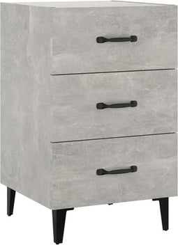 vidaXL - Nachtkastje - 40x40x66 - cm - bewerkt - hout - betongrijs