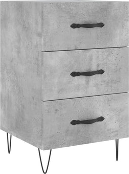 vidaXL - Nachtkastje - 40x40x66 - cm - bewerkt - hout - betongrijs