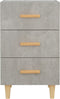 vidaXL - Nachtkastje - 40x40x66 - cm - bewerkt - hout - betongrijs