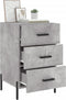 vidaXL - Nachtkastje - 40x40x66 - cm - bewerkt - hout - betongrijs