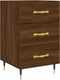 vidaXL - Nachtkastje - 40x40x66 - cm - bewerkt - hout - bruin - eikenkleur