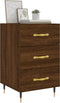 vidaXL - Nachtkastje - 40x40x66 - cm - bewerkt - hout - bruin - eikenkleur