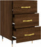 vidaXL - Nachtkastje - 40x40x66 - cm - bewerkt - hout - bruin - eikenkleur