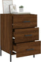 vidaXL - Nachtkastje - 40x40x66 - cm - bewerkt - hout - bruin - eikenkleur