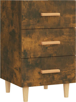 vidaXL - Nachtkastje - 40x40x66 - cm - bewerkt - hout - gerookt - eikenkleurig