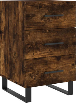 vidaXL - Nachtkastje - 40x40x66 - cm - bewerkt - hout - gerookt - eikenkleurig