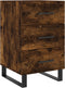 vidaXL - Nachtkastje - 40x40x66 - cm - bewerkt - hout - gerookt - eikenkleurig