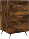 vidaXL - Nachtkastje - 40x40x66 - cm - bewerkt - hout - gerookt - eikenkleurig