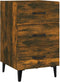 vidaXL - Nachtkastje - 40x40x66 - cm - bewerkt - hout - gerookt - eikenkleurig