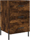 vidaXL - Nachtkastje - 40x40x66 - cm - bewerkt - hout - gerookt - eikenkleurig