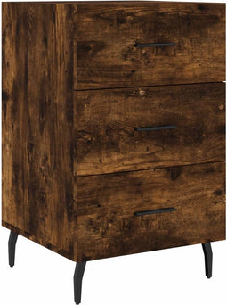 vidaXL - Nachtkastje - 40x40x66 - cm - bewerkt - hout - gerookt - eikenkleurig