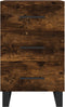 vidaXL - Nachtkastje - 40x40x66 - cm - bewerkt - hout - gerookt - eikenkleurig