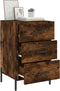 vidaXL - Nachtkastje - 40x40x66 - cm - bewerkt - hout - gerookt - eikenkleurig