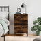 vidaXL - Nachtkastje - 40x40x66 - cm - bewerkt - hout - gerookt - eikenkleurig