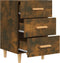 vidaXL - Nachtkastje - 40x40x66 - cm - bewerkt - hout - gerookt - eikenkleurig