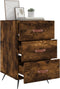 vidaXL - Nachtkastje - 40x40x66 - cm - bewerkt - hout - gerookt - eikenkleurig