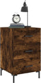 vidaXL - Nachtkastje - 40x40x66 - cm - bewerkt - hout - gerookt - eikenkleurig