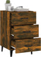 vidaXL - Nachtkastje - 40x40x66 - cm - bewerkt - hout - gerookt - eikenkleurig