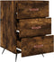 vidaXL - Nachtkastje - 40x40x66 - cm - bewerkt - hout - gerookt - eikenkleurig