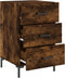 vidaXL - Nachtkastje - 40x40x66 - cm - bewerkt - hout - gerookt - eikenkleurig