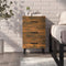 vidaXL - Nachtkastje - 40x40x66 - cm - bewerkt - hout - gerookt - eikenkleurig