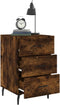 vidaXL - Nachtkastje - 40x40x66 - cm - bewerkt - hout - gerookt - eikenkleurig