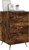 vidaXL - Nachtkastje - 40x40x66 - cm - bewerkt - hout - gerookt - eikenkleurig