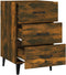 vidaXL - Nachtkastje - 40x40x66 - cm - bewerkt - hout - gerookt - eikenkleurig