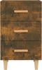 vidaXL - Nachtkastje - 40x40x66 - cm - bewerkt - hout - gerookt - eikenkleurig