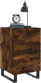 vidaXL - Nachtkastje - 40x40x66 - cm - bewerkt - hout - gerookt - eikenkleurig