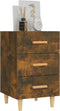 vidaXL - Nachtkastje - 40x40x66 - cm - bewerkt - hout - gerookt - eikenkleurig