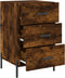 vidaXL - Nachtkastje - 40x40x66 - cm - bewerkt - hout - gerookt - eikenkleurig