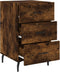 vidaXL - Nachtkastje - 40x40x66 - cm - bewerkt - hout - gerookt - eikenkleurig