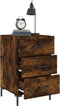 vidaXL - Nachtkastje - 40x40x66 - cm - bewerkt - hout - gerookt - eikenkleurig