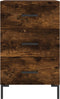 vidaXL - Nachtkastje - 40x40x66 - cm - bewerkt - hout - gerookt - eikenkleurig
