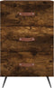 vidaXL - Nachtkastje - 40x40x66 - cm - bewerkt - hout - gerookt - eikenkleurig