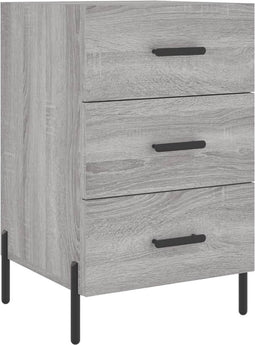 vidaXL - Nachtkastje - 40x40x66 - cm - bewerkt - hout - grijs - sonoma - eikenkleurig