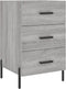 vidaXL - Nachtkastje - 40x40x66 - cm - bewerkt - hout - grijs - sonoma - eikenkleurig