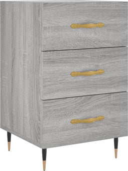 vidaXL - Nachtkastje - 40x40x66 - cm - bewerkt - hout - grijs - sonoma - eikenkleurig