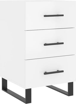 vidaXL - Nachtkastje - 40x40x66 - cm - bewerkt - hout - hoogglans - wit