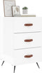 vidaXL - Nachtkastje - 40x40x66 - cm - bewerkt - hout - hoogglans - wit