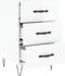 vidaXL - Nachtkastje - 40x40x66 - cm - bewerkt - hout - hoogglans - wit