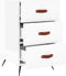 vidaXL - Nachtkastje - 40x40x66 - cm - bewerkt - hout - hoogglans - wit
