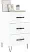 vidaXL - Nachtkastje - 40x40x66 - cm - bewerkt - hout - hoogglans - wit