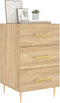 vidaXL - Nachtkastje - 40x40x66 - cm - bewerkt - hout - sonoma - eikenkleurig