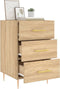 vidaXL - Nachtkastje - 40x40x66 - cm - bewerkt - hout - sonoma - eikenkleurig