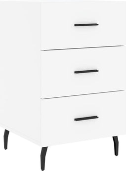 vidaXL - Nachtkastje - 40x40x66 - cm - bewerkt - hout - wit