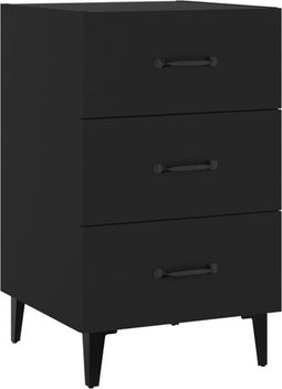 vidaXL - Nachtkastje - 40x40x66 - cm - bewerkt - hout - zwart