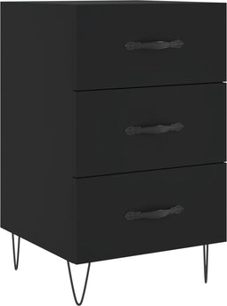 vidaXL - Nachtkastje - 40x40x66 - cm - bewerkt - hout - zwart